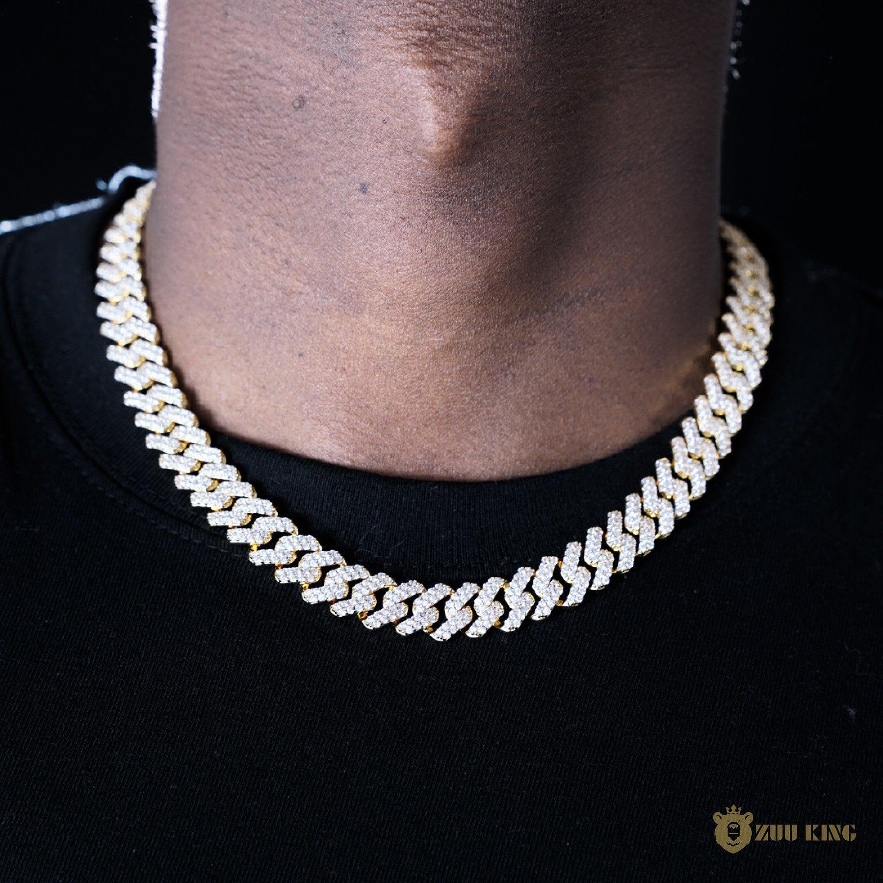 10mm 2-row Iced Cuban Chain In 18k Gold Plated ZUU KING
