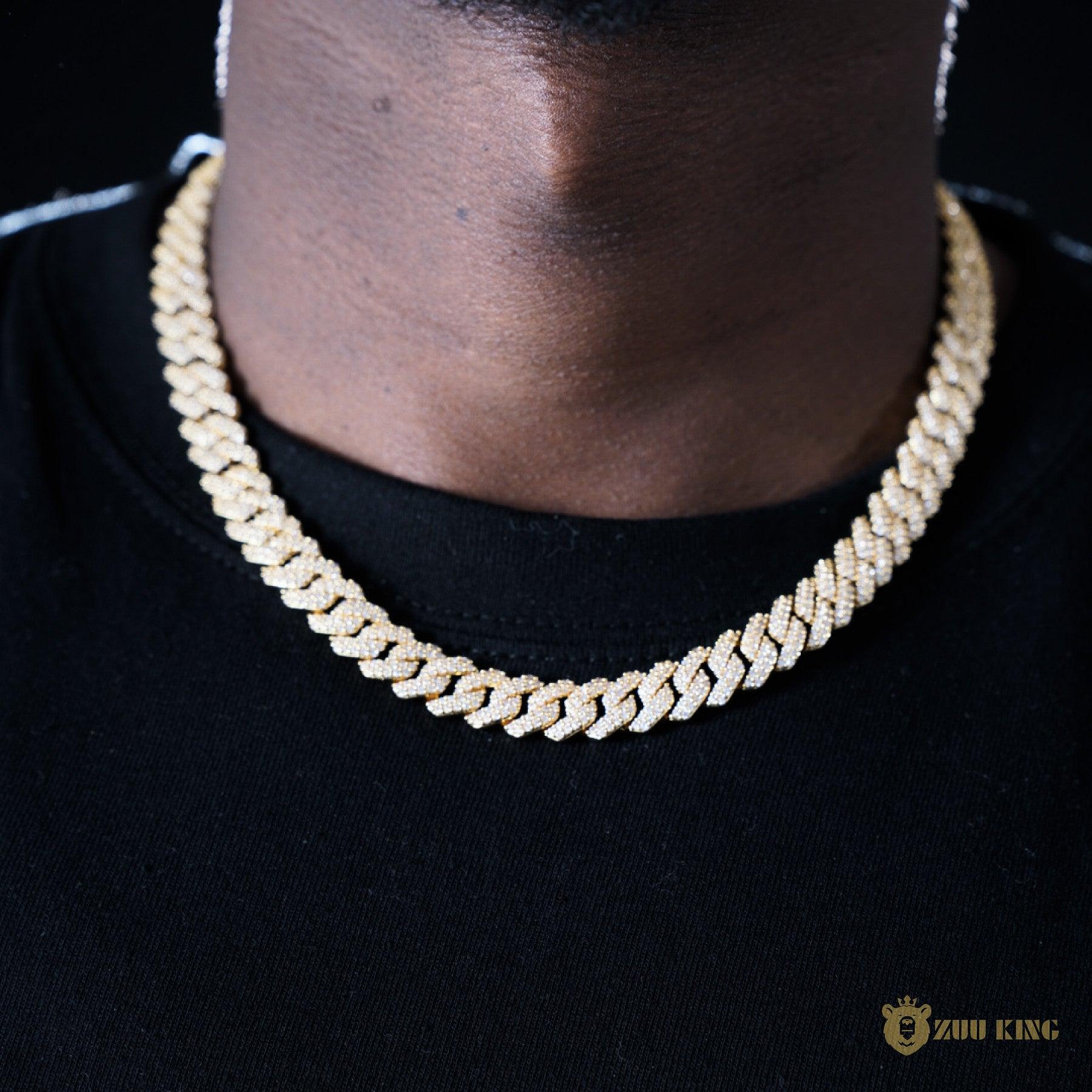 10mm 2-row Iced Cuban Chain In 18k Gold Plated ZUU KING