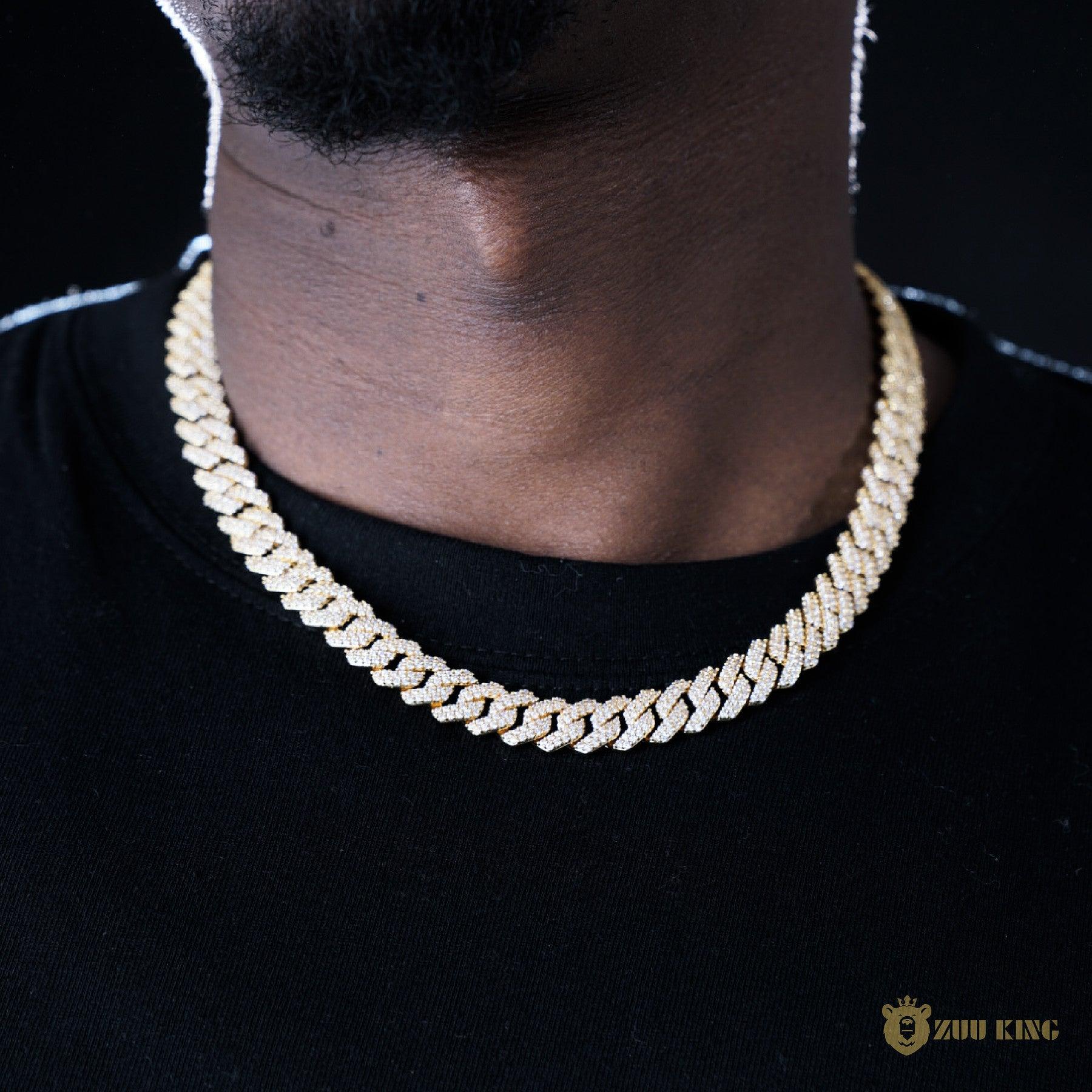 10mm 2-row Iced Cuban Chain In 18k Gold Plated ZUU KING