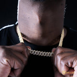 10mm 2-row Iced Cuban Chain In 18k Gold Plated ZUU KING