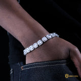 10mm Clustered Tennis Bracelet In 18k White Gold Plated ZUU KING