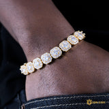 10mm Round Diamond Tennis Bracelet In 18k Gold Plated ZUU KING