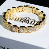 10mm Round Diamond Tennis Bracelet In 18k Gold Plated ZUU KING