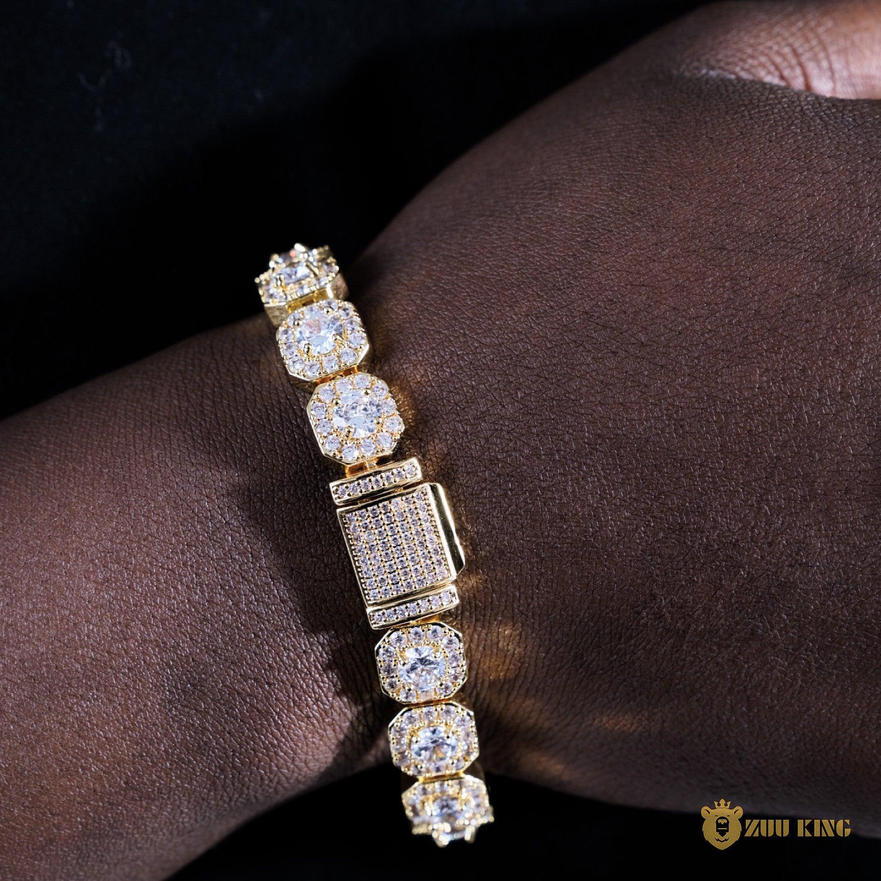 10mm Round Diamond Tennis Bracelet In 18k Gold Plated ZUU KING
