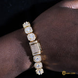 10mm Round Diamond Tennis Bracelet In 18k Gold Plated ZUU KING