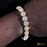 10mm Round Diamond Tennis Bracelet In 18k Gold Plated ZUU KING