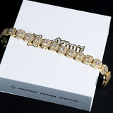 10mm Round Diamond Tennis Bracelet In 18k Gold Plated ZUU KING