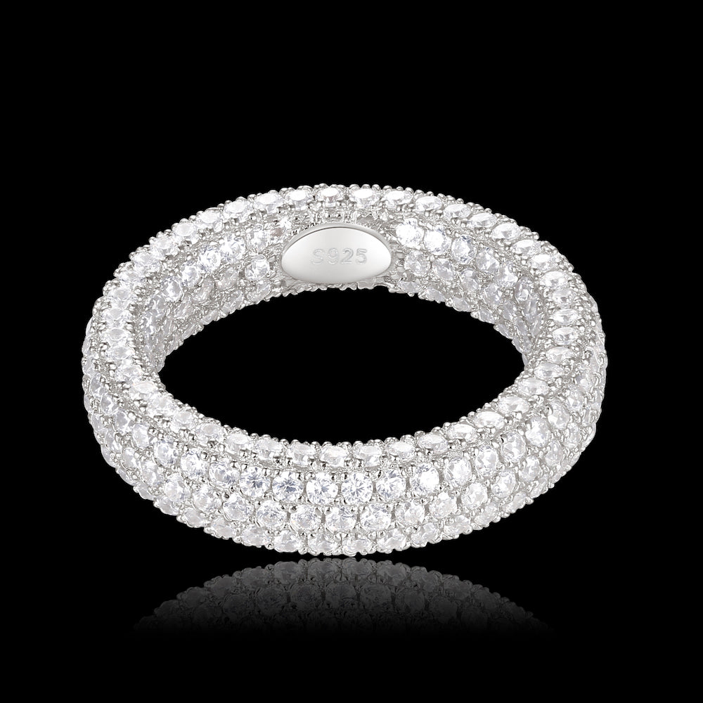 S925 Three Rows Zirconia Ring ZUU KING