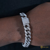 12mm Classic Cuban Bracelet In 18k White Gold Plated ZUU KING