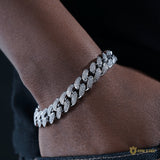 12mm Classic Cuban Bracelet In 18k White Gold Plated ZUU KING