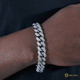 12mm Classic Cuban Bracelet In 18k White Gold Plated ZUU KING