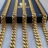 12mm No-stone Miami Cuban Chain In 18k Gold Plated ZUU KING