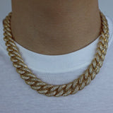 14mm 3-row Bubble Iced Cuban Chain In 18k Gold Plated ZUU KING