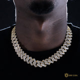 17mm Iced Square Ladder Cuban Chain In 18k Gold ZUU KING