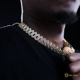 17mm Iced Square Ladder Cuban Chain In 18k Gold ZUU KING