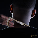 17mm Iced Square Ladder Cuban Chain In 18k Gold ZUU KING