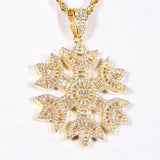 18k Gold Iced Snowflake Pendant ZUU KING