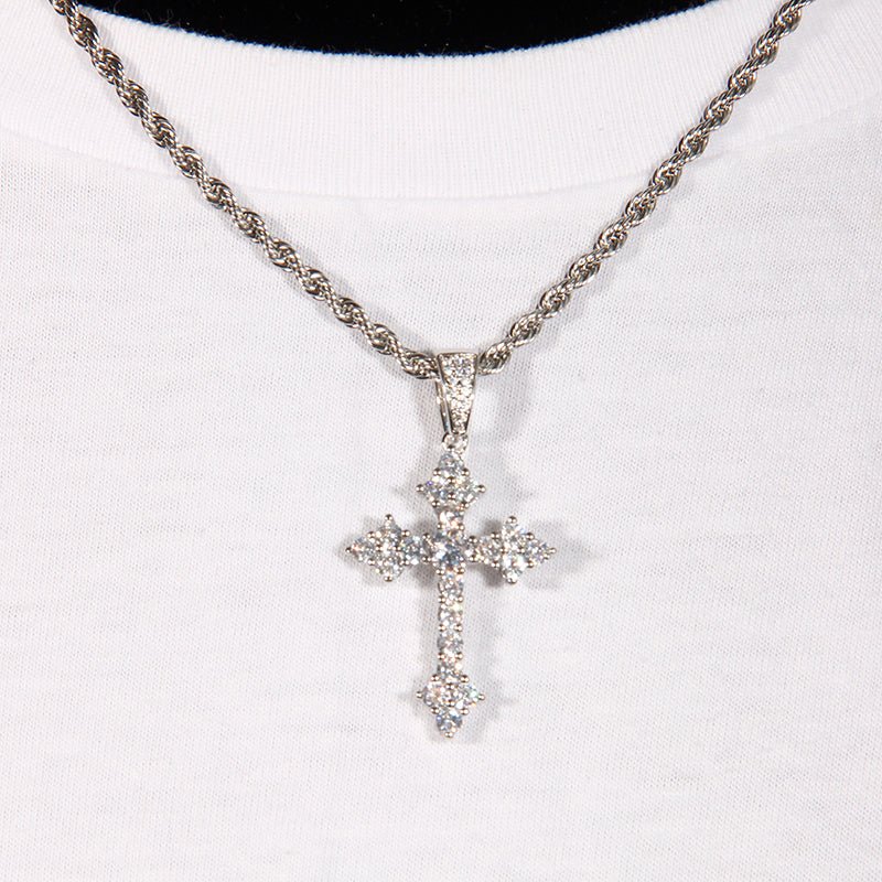 18k Gold  Micro-inlay Aaa Cz Cross Pendant ZUU KING