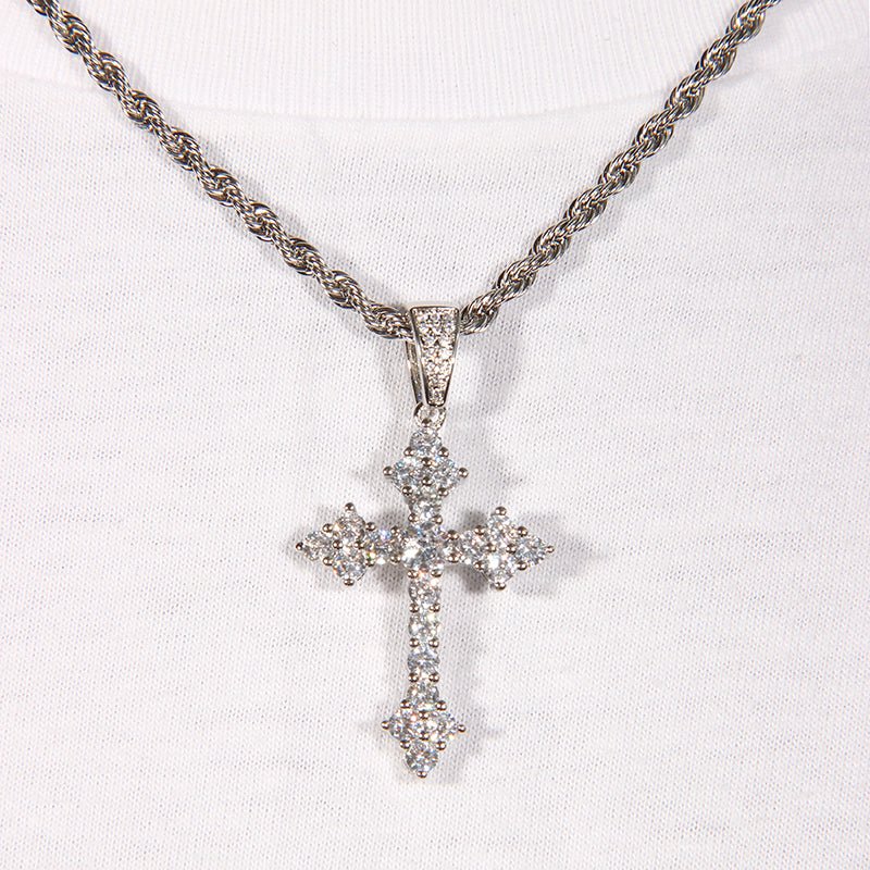 18k Gold  Micro-inlay Aaa Cz Cross Pendant ZUU KING