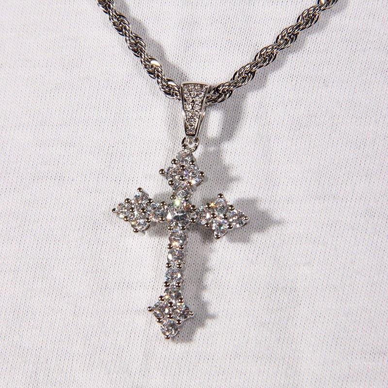 18k Gold  Micro-inlay Aaa Cz Cross Pendant ZUU KING