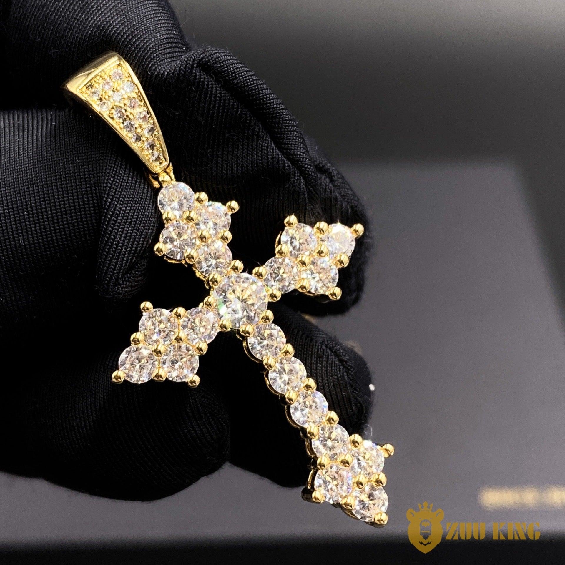 18k Gold  Micro-inlay Aaa Cz Cross Pendant ZUU KING