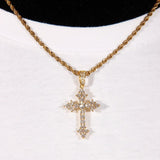 18k Gold  Micro-inlay Aaa Cz Cross Pendant ZUU KING