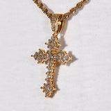 18k Gold  Micro-inlay Aaa Cz Cross Pendant ZUU KING