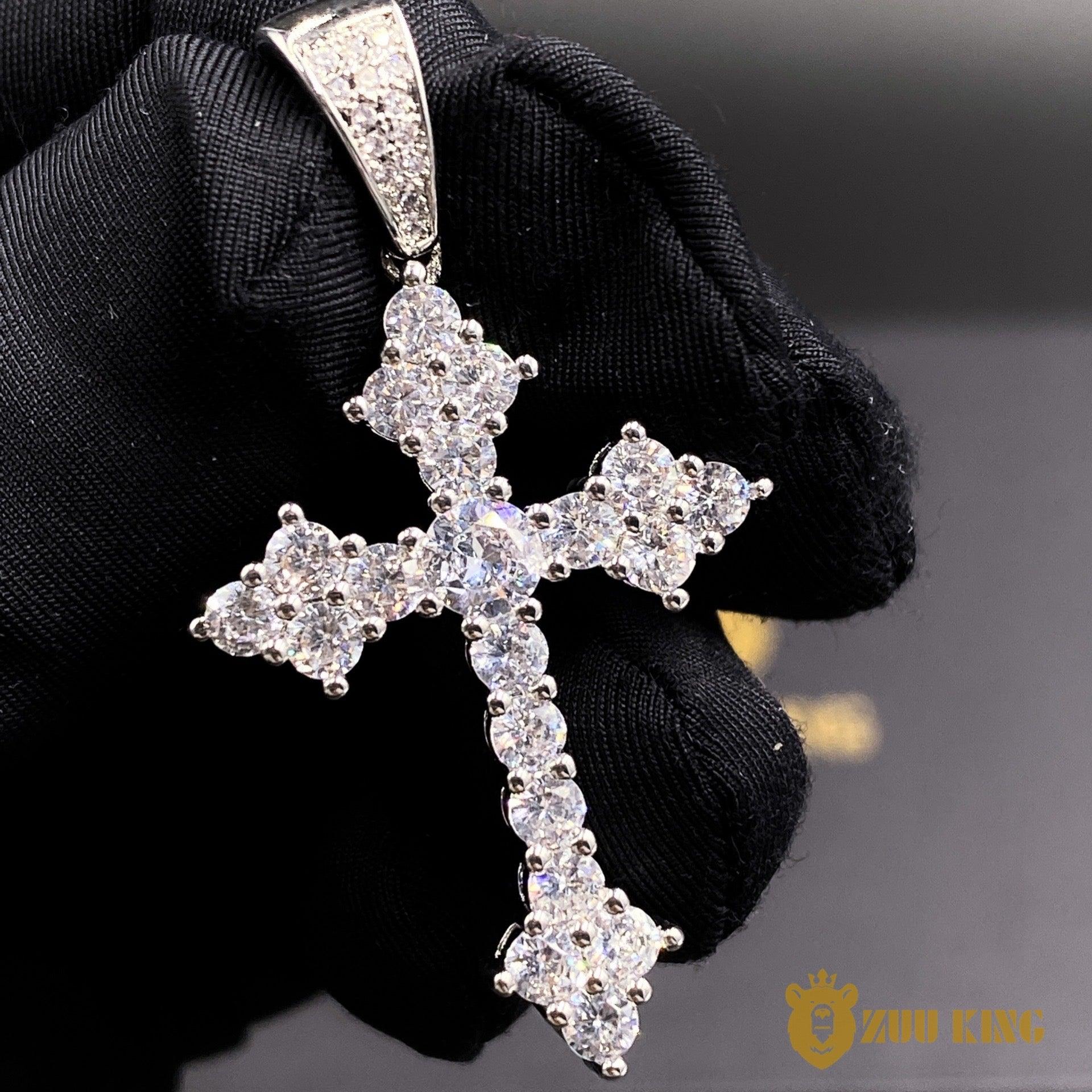 18k Gold  Micro-inlay Aaa Cz Cross Pendant ZUU KING