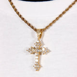 18k Gold  Micro-inlay Aaa Cz Cross Pendant ZUU KING