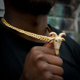 18k Gold Solid Bull Hip Hop Pendant ZUU KING
