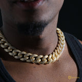 18mm 3-row Pointed Cuban Chain In 18k Gold ZUU KING