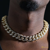18mm 3-row Pointed Cuban Chain In 18k Gold ZUU KING