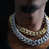 18mm 3-row Pointed Cuban Chain In 18k White Gold ZUU KING