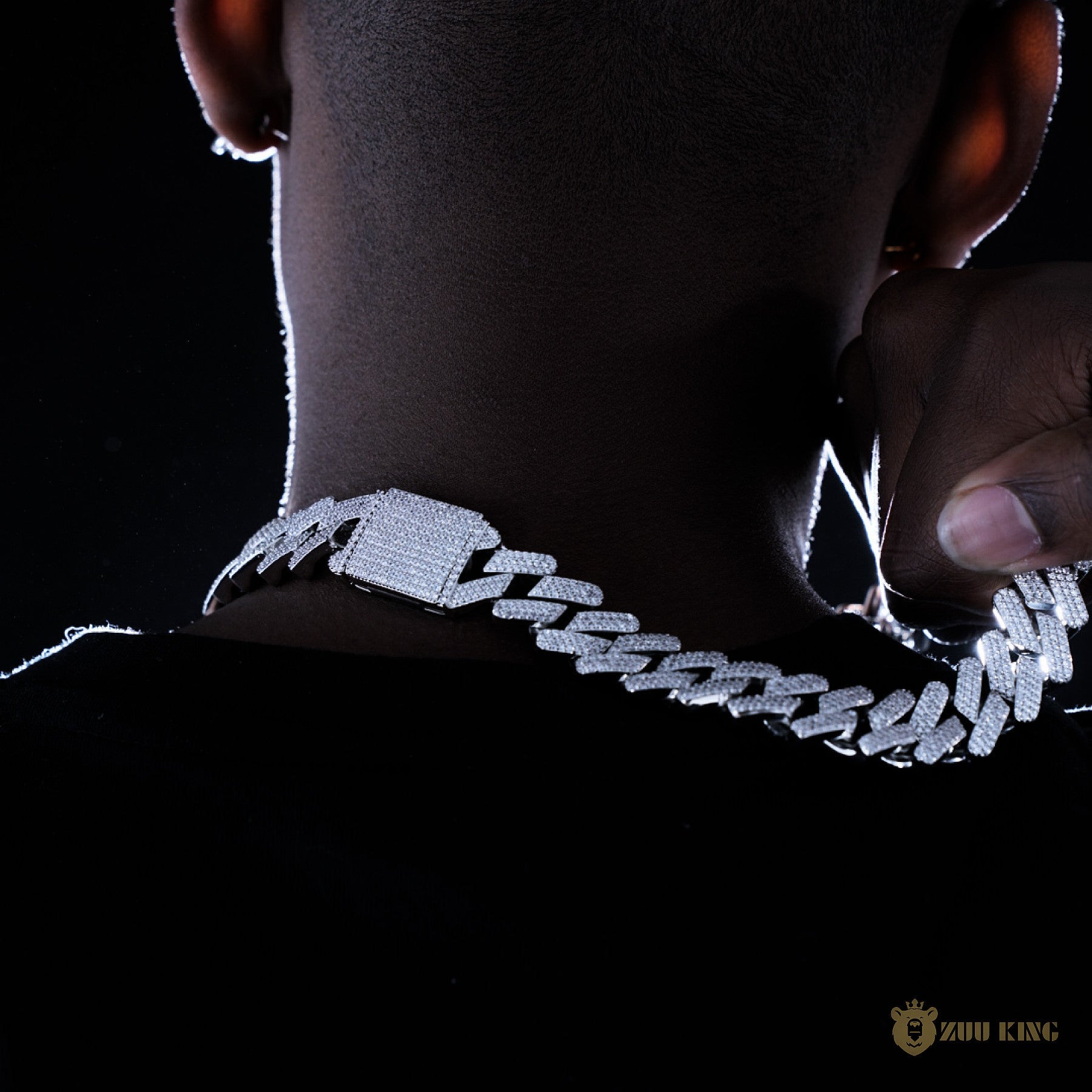18mm 3-row Thickened Cuban Chain In 18k White Gold ZUU KING