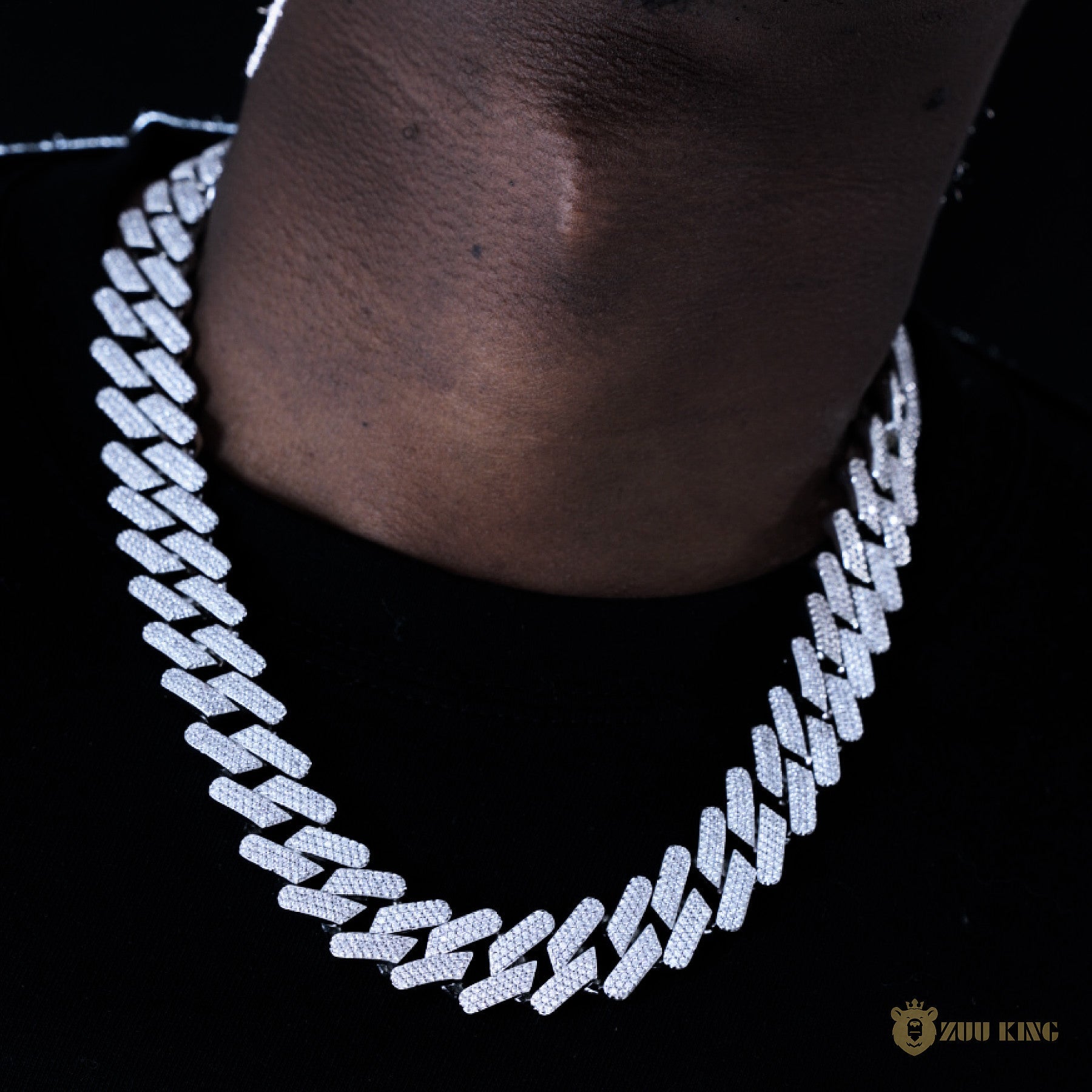 18mm 3-row Thickened Cuban Chain In 18k White Gold ZUU KING