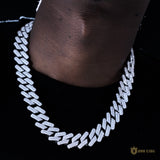 18mm 3-row Thickened Cuban Chain In 18k White Gold ZUU KING