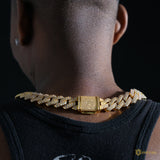 19mm 2-row Iced Prong Cuban Chain In 18k Gold ZUU KING