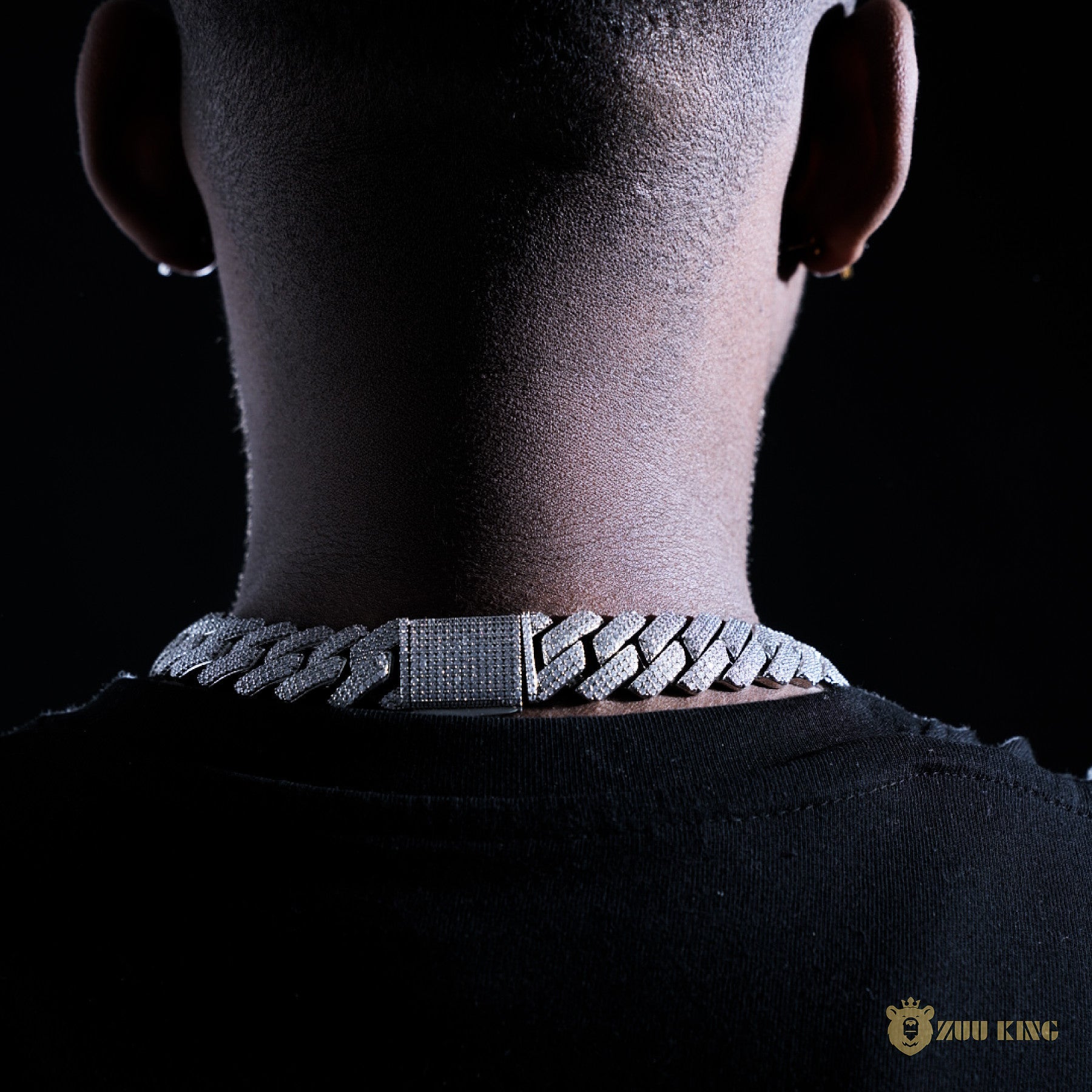 19mm 3-row Iced Prong Cuban Chain In 18k White Gold ZUU KING