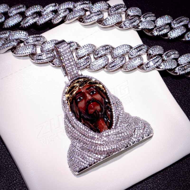 3d Enamel Painting Iced Jesus Pendant ZUU KING