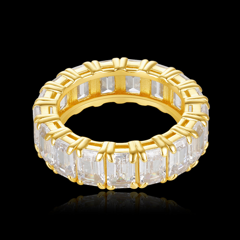 S925 Rectangle Zirconia Ring ZUU KING