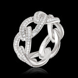 S925 Iced Chain Ring ZUU KING