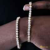 4mm 18k Gold Single Row Tennis Bracelet ZUU KING