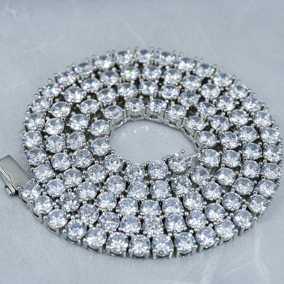 5mm Tennis Chain In 18k Gold & White Gold plated ZUU KING