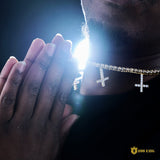 5mm Upside Down Cross Tennis Necklace In 18k Gold ZUU KING