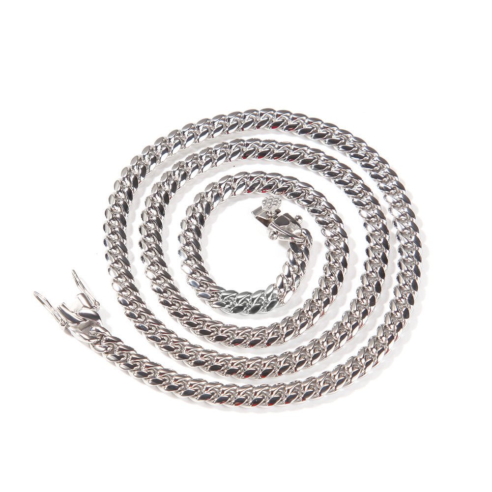 6mm No-stone Miami Cuban Chain In White ZUU KING