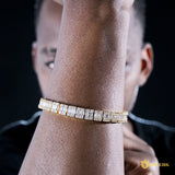 8mm Iced Square Baguette Tennis Bracelet In 18k Gold ZUU KING