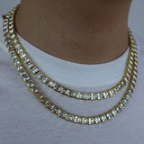 8mm Iced Square Tennis Chain In 18k Gold ZUU KING
