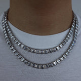 8mm Iced Square Tennis Chain In 18k White Gold ZUU KING