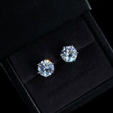 925 Sterling Silver Iced Stud Earrings ZUU KING