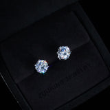 925 Sterling Silver Iced Stud Earrings ZUU KING